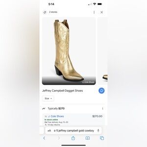 Jeffrey campbell gold cowboy boots